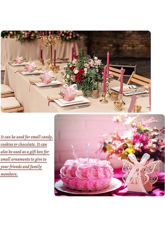 20-Piece erfly Candy Boxes with Ribbons, Cookie Present Boxes Chocolate Box for Wedding Girl Bridal Birthday Party Decoration Supplies (Pink) - Image 5