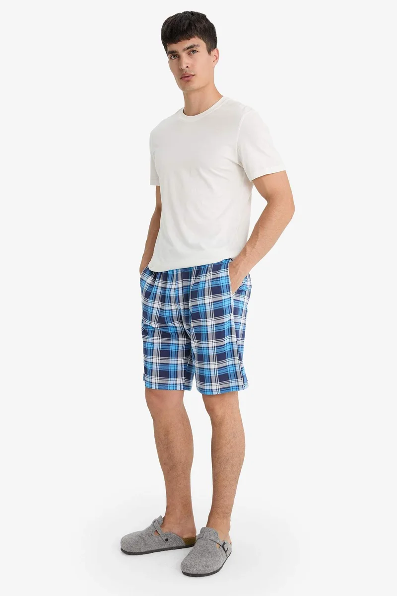 ديفاكتو Regular Fit Checkered Pocket Shorts Pyjamas Bottoms