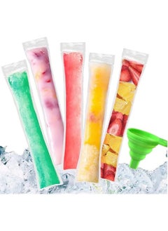 Y&D 200 Pcs Popsicle Bags, Disposable Molds Ice Pop Mold Bags with Silicone Funnel, for DIY Healthy Snacks, Yogurt, Juice and Fruit Smoothies  - Image 1