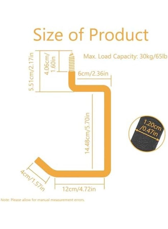 خطافات سلم فولاذية ثقيلة منظم أدوات يحمل أحمالاً تصل إلى 65 رطلاً للدراجات والخراطيم والكراسي - Image 3