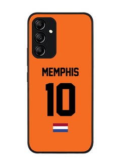 Rugged Black edge case for Samsung Galaxy A54 5G Slim fit Soft Case Flexible Rubber Edges Anti Drop TPU Gel Thin Cover -Football-Netherlands-Memphis