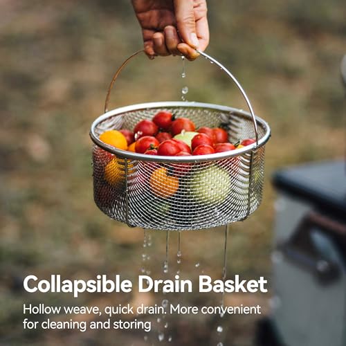Thous Winds Camping Cookware Set, 304 Stainless Steel Camping Cooking Set, Campfire Pots and Pans with Storage Bag, for Outdoor Camping Kitchen Picnic Cooking - Image 5