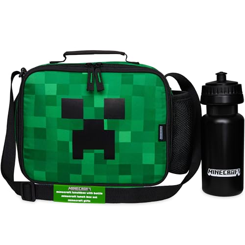 Minecraft Insulated Lunch Bag for Kids Creeper Lunchbox for Boys School Supplies Food Carrier Snacks Picnic Beach Days Travel Gamer Gifts for Kids (Green) - Image 1