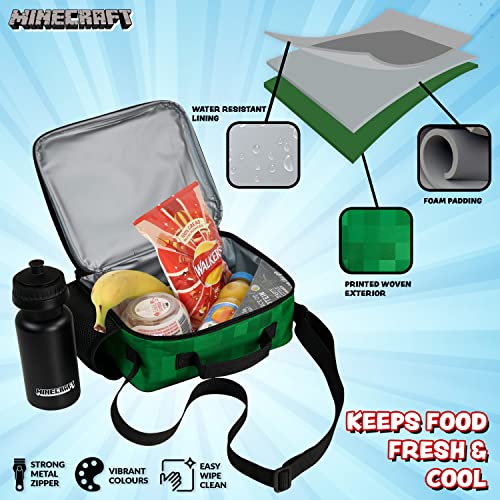 Minecraft Insulated Lunch Bag for Kids Creeper Lunchbox for Boys School Supplies Food Carrier Snacks Picnic Beach Days Travel Gamer Gifts for Kids (Green) - Image 3