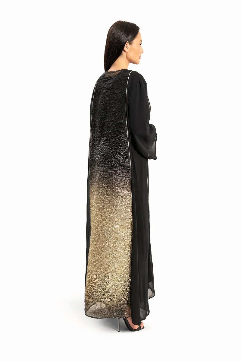 Wecre8 Women Black with Gold Ombre Effect Kaftan By WECRE8