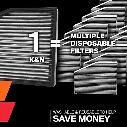 K+N K&N Cabin Air Filter: Premium, Washable, Clean Airflow to your Cabin Air Filter Replacement: Designed For Select 2007-2017 CHEVROLET/GMC/BUICK/SATURN (Traverse, Acadia, Enclave, Outlook), VF1012 - Image 5