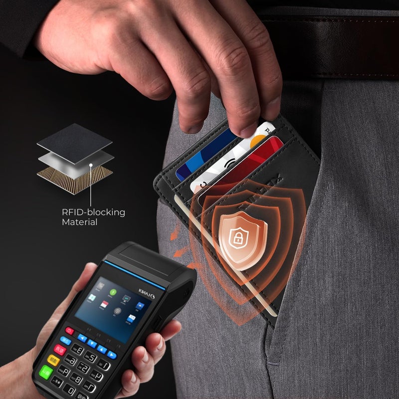 RUNBOX Slim ID Cases Minimalist Front Pocket RFID Blocking Leather Wallets for Men and Women Card Holder Wallets Gifts for men - Image 4
