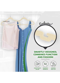 Red Dot Gift Red Dot Gift® Velvet Clothes Hangers 45cm Heavy Duty Durable Coat and Clothes Hangers (Beige, 50)  - Image 5