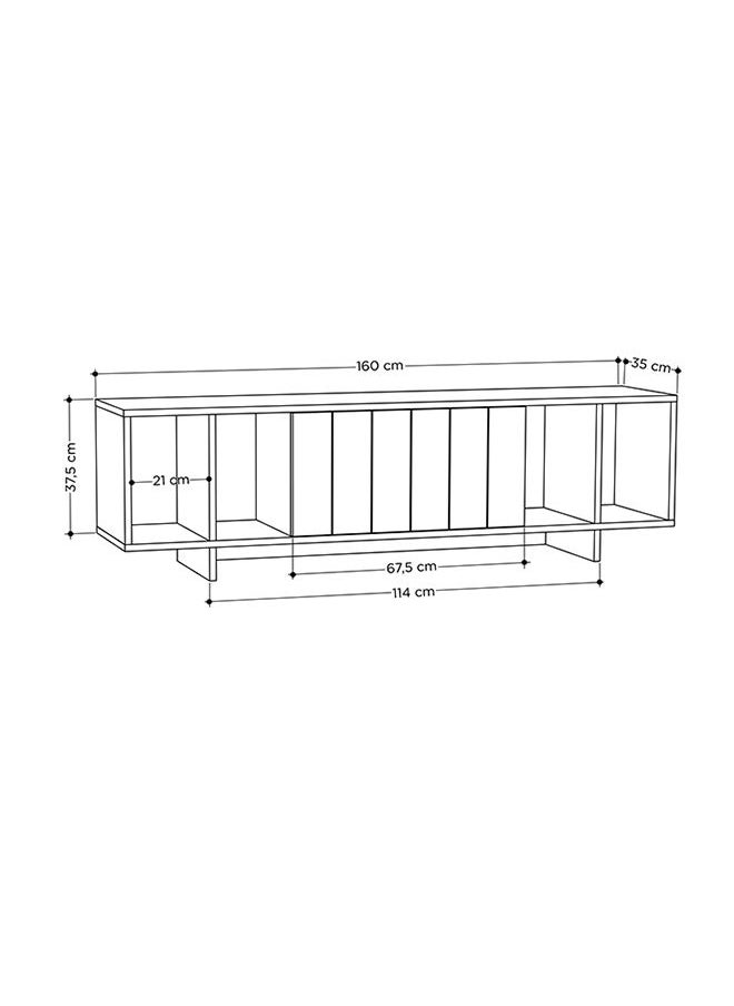 Mourah Home Zitano Tv Stand Up To 65 Inches With Storage - Oak/Dark Grey - 2 Years Warranty  - Image 3