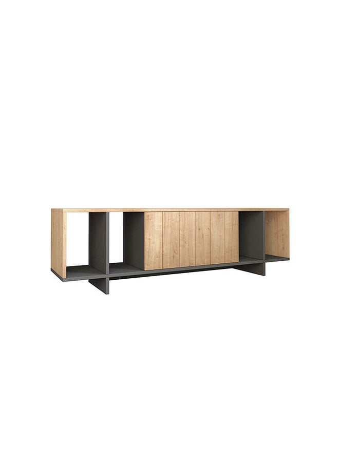 Mourah Home Zitano Tv Stand Up To 65 Inches With Storage - Oak/Dark Grey - 2 Years Warranty  - Image 2
