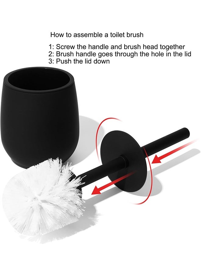 Hihonor - Black Bathroom Accessory Set,5 Piece,Bathroom Soap Dispenser/Toothbrush Holder/Tray/Dispenser,Modern Bathroom Sink Decoration - Image 1
