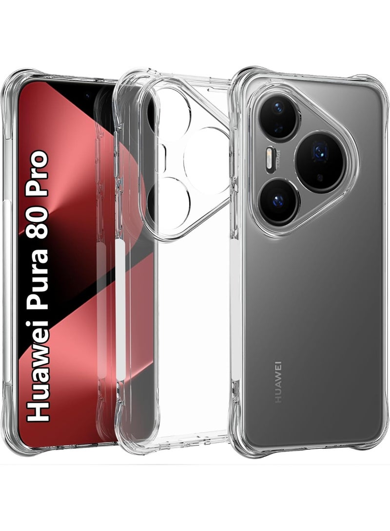 Case for Huawei Pura 80 Pro Clear TPU Four Corners Protection Cover Transparent Soft Bumper Case for Huawei Pura 80 Pro / Pura 80 Pro Plus - Image 1