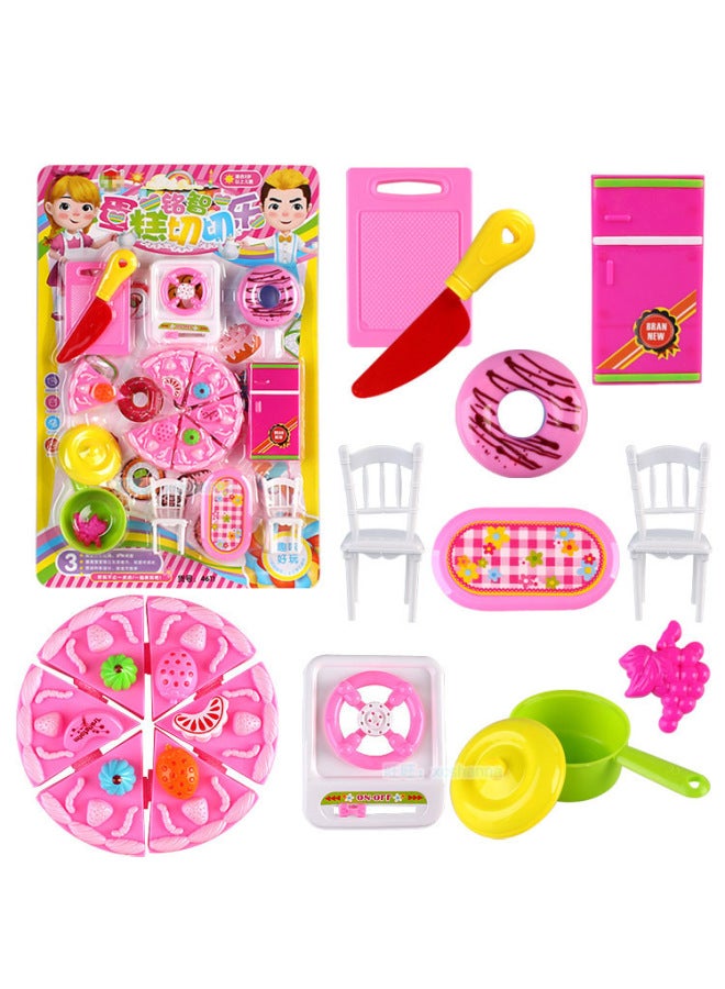 Toys Big Suction Hanging Board Decorations Fashion Talent Show Play Home Children Girl Dress-up Super Small Toys-Color:52781 Hanging Plate 【cake Cutting Fun】 4611 - Image 1