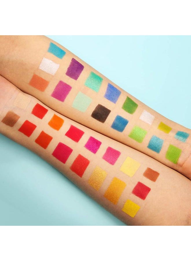 docolor - Eyeshadow Palette Shimmer Matte Highly Pigmented Eye Shadow Natural Warm Glitter Long Lasting Waterproof, Professional Contour & Highlight Powder Tropical Makeup Palette (34 Color) - Image 1