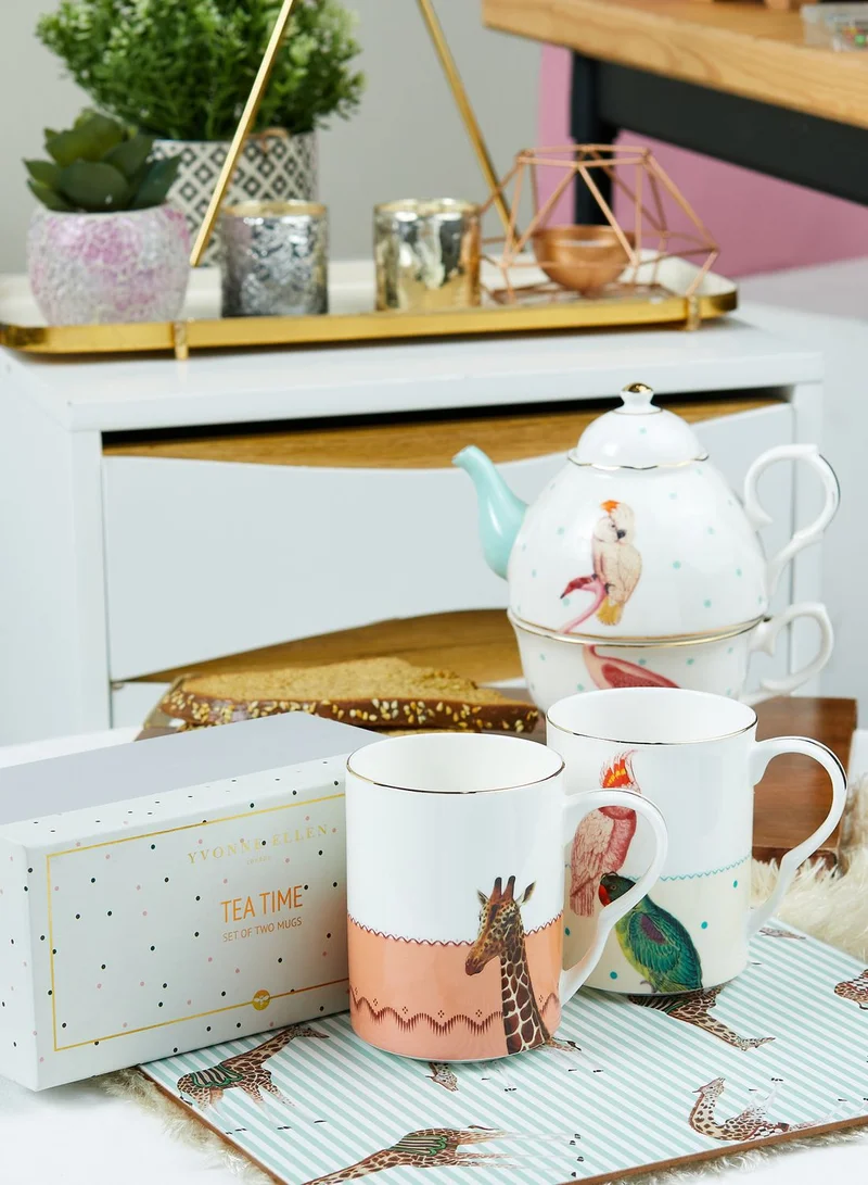 YVONNE ELLEN 2 Pack Printed Mugs