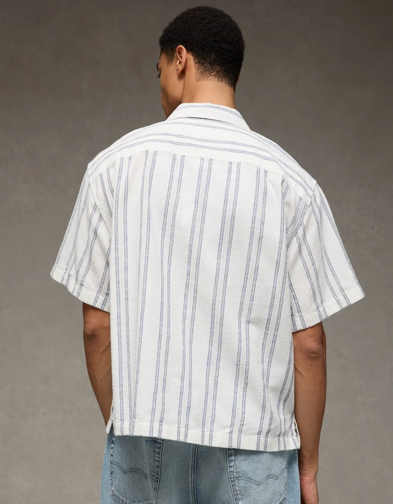 American Eagle  AE Relaxed Fit Short Sleeve Camp Collar Shirt for Men | Best Price UAE