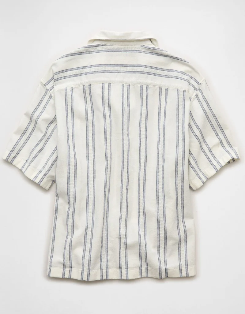 American Eagle  AE Relaxed Fit Short Sleeve Camp Collar Shirt for Men | Best Price UAE