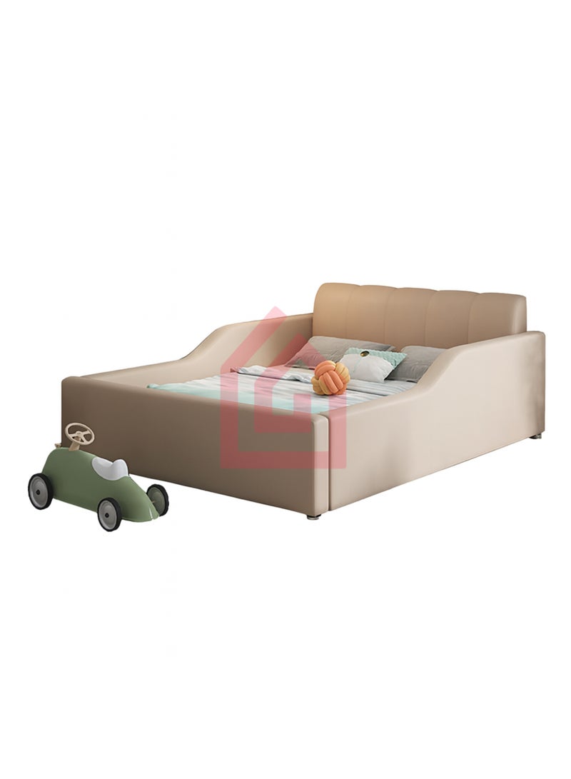 Karnak Livara Premium Kids Bed with Safety Side Rails | Modern Toddler & Baby Bed for Nursery or Bedroom | Customizable Design  Comfortable, Durable, and Child-Friendly Design Size 135x200cm (Beige) - Image 4
