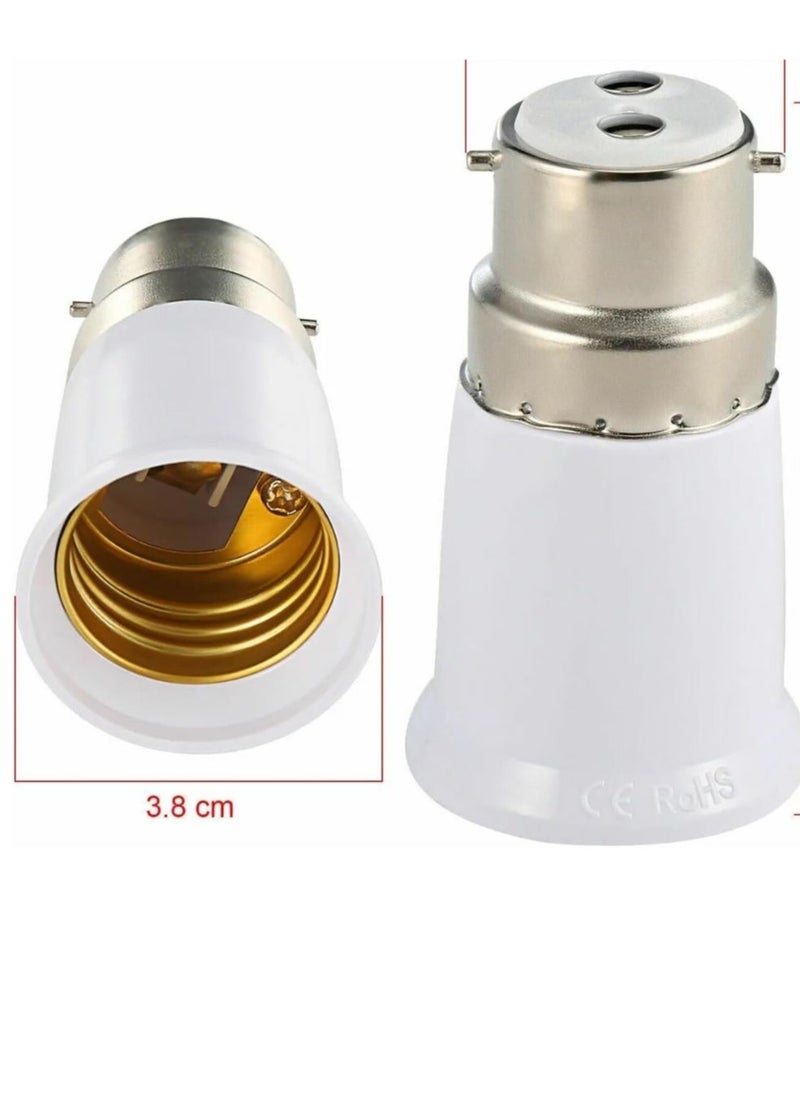 HASANAT ESSENTIALS B22 to E27 Bulb Base Converter Energy Saving BC Bayonet Cap Screw Bulb Holder Adapter for Home Replacement Lighting (2PCS)  - Image 1