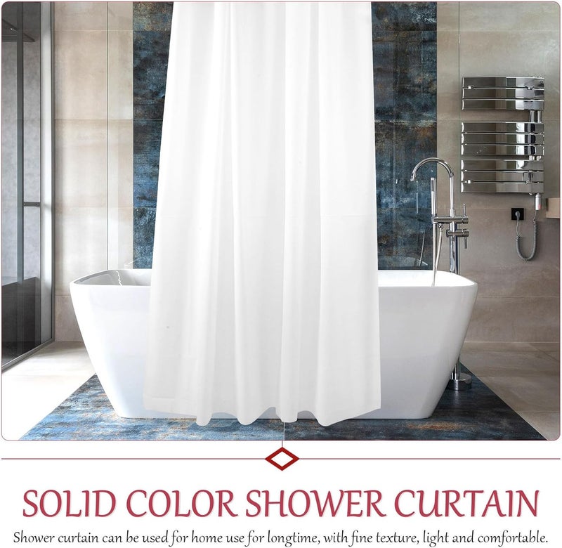 Waterproof Shower Curtain 180x180cm White Peva Shower Curtains for Showering and Bathing - Image 3