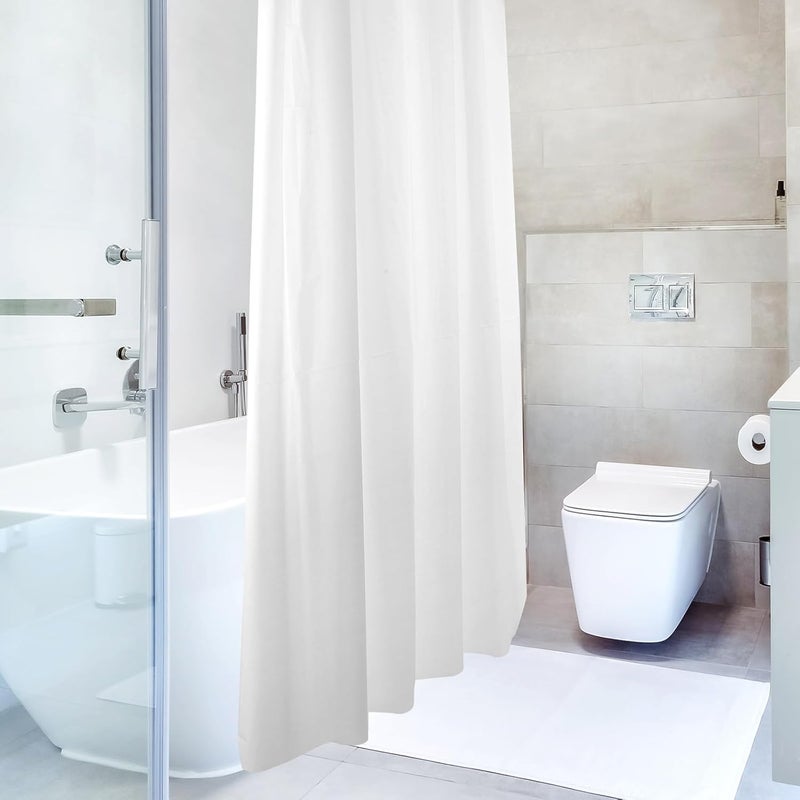 Waterproof Shower Curtain 180x180cm White Peva Shower Curtains for Showering and Bathing - Image 4
