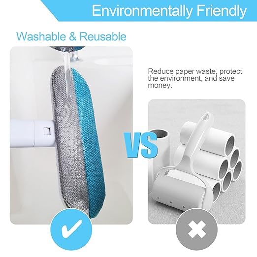 FLIPA 4-in-1 Pet Hair Removal Tool for Couch, Carpet & Furniture - Multifunctional Dog & Cat Hair Remover Broom, Reusable & Washable Cleaning Brush - Image 3