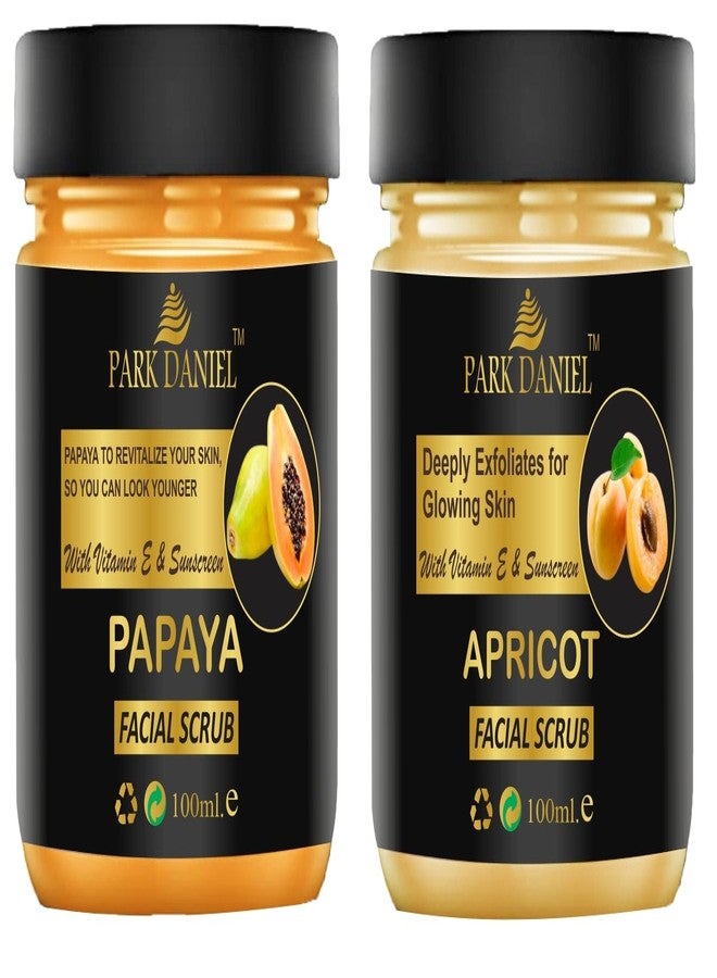 Park Daniel Papaya & Apricot Facial Scrub | Face & Body Cleaning Scrub | Gentle Exfoliating Skin Polishing Scrub | Combo Pack of 2 | 100 ml Each (200 ml) - Image 1