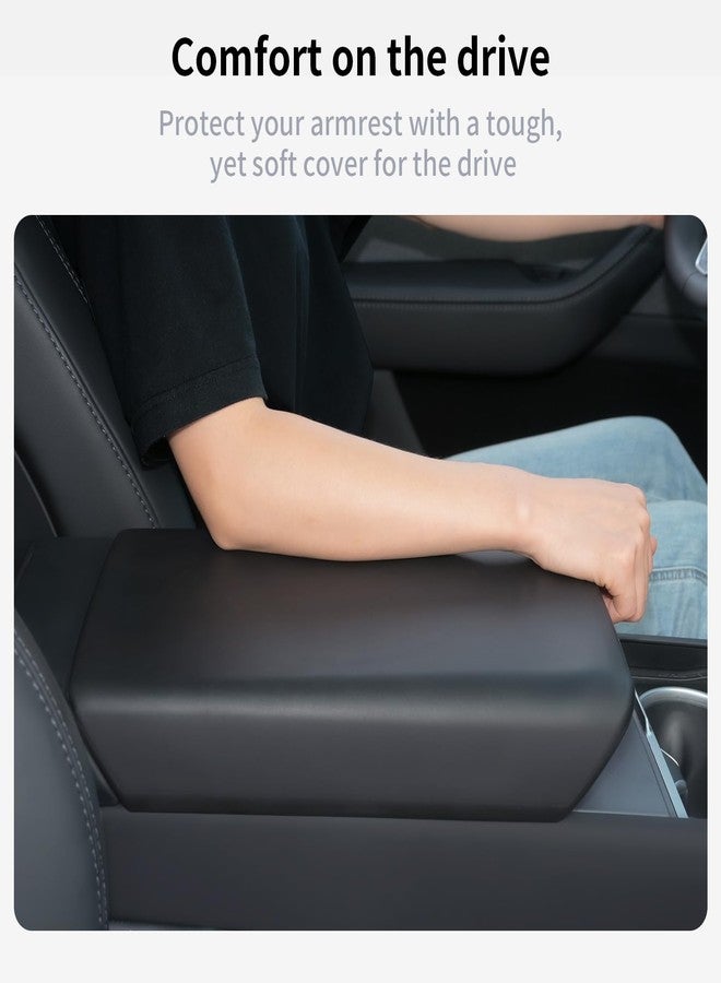 Uxcer Center Console Armrest Cover for Tesla Model Y 2025/2026 Juniper & Model 3 2024/2025 Highland, Anti-Scratch TPE Center Console Protector for Tesla Model 3/Y Interior Accessories, Black - Image 4