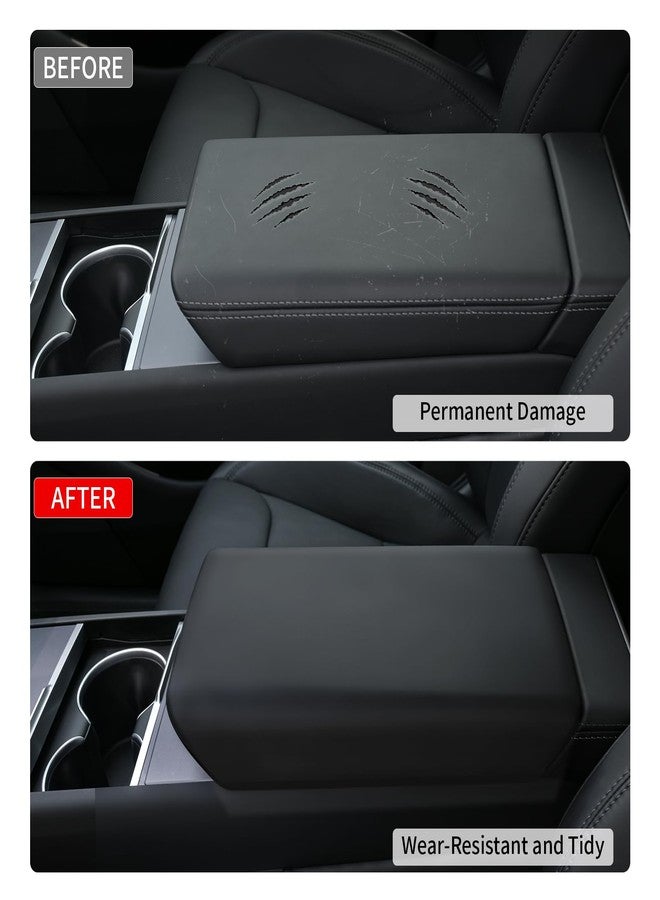Uxcer Center Console Armrest Cover for Tesla Model Y 2025/2026 Juniper & Model 3 2024/2025 Highland, Anti-Scratch TPE Center Console Protector for Tesla Model 3/Y Interior Accessories, Black - Image 3