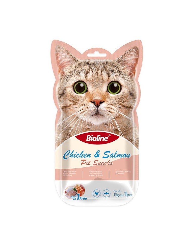 Bioline Cat Treats - 5x15g [Flavor - Chicken & Salmon] - Image 3