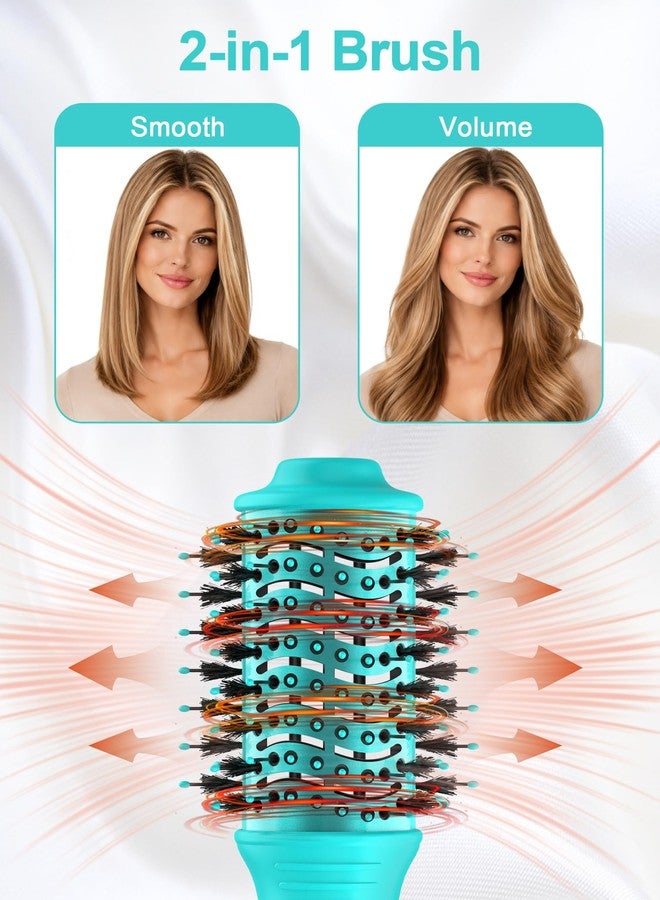 دان تكنولوجي فرشاة تجفيف الشعر الصغيرة للسفر للشعر القصير إلى المتوسط، فرشاة هواء ساخن بيضاوية الشكل مقاس 2 بوصة مع طلاء سيراميك، 3 إعدادات للحرارة لتجفيف الشعر بشكل ناعم وكثيف، 120 فولت (أزرق سماوي) - Image 3