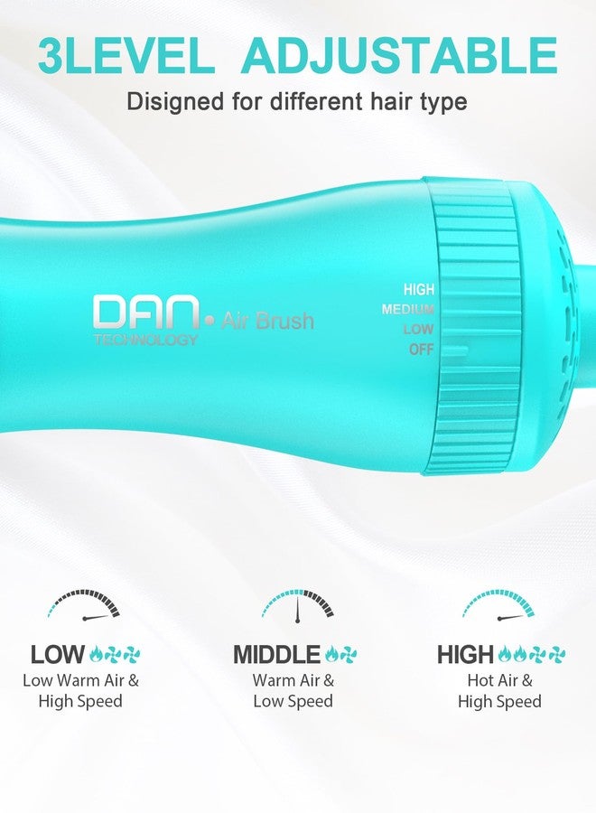 دان تكنولوجي فرشاة تجفيف الشعر الصغيرة للسفر للشعر القصير إلى المتوسط، فرشاة هواء ساخن بيضاوية الشكل مقاس 2 بوصة مع طلاء سيراميك، 3 إعدادات للحرارة لتجفيف الشعر بشكل ناعم وكثيف، 120 فولت (أزرق سماوي) - Image 4
