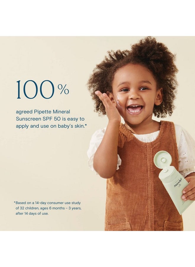 pipette Ipette Mineral Sunscreen Spf 50 Broad Spectrum Baby Sunblock With Nonnano Zinc Uvb/Uva Nontoxic Sun Protection For Kids & Sensitive Skin 4 Fl Oz  - Image 4
