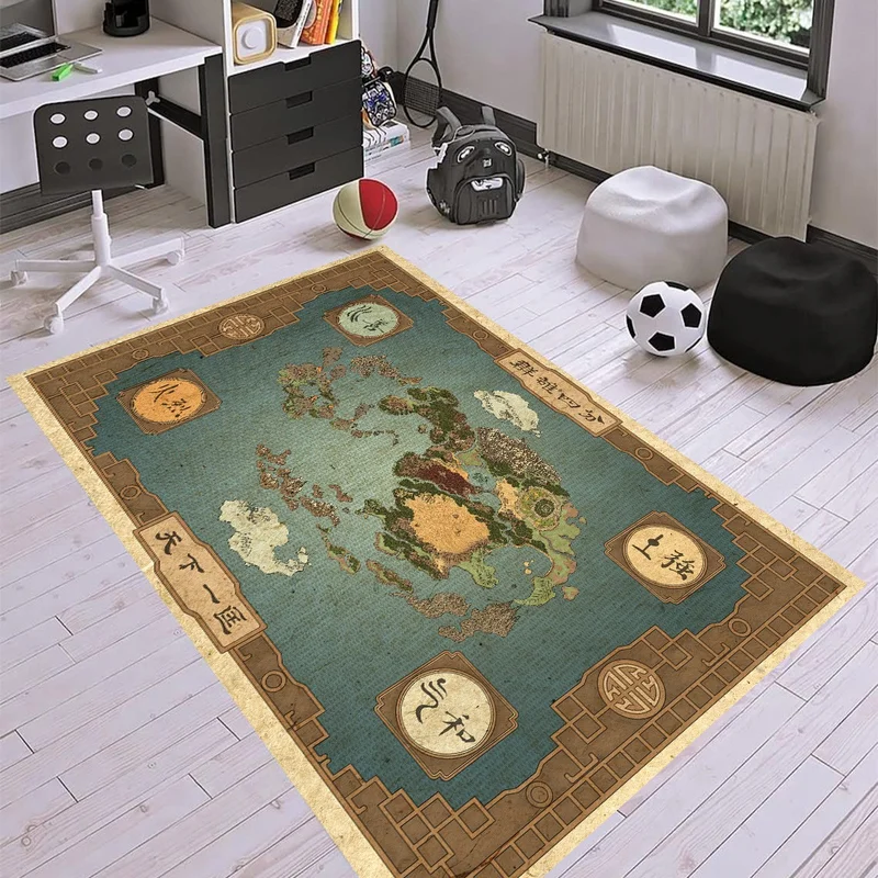 فاجونيك Wagonik Avatar The Last Airbender Patterned Digital Printed Carpet Non-Slip Based Washable Carpet