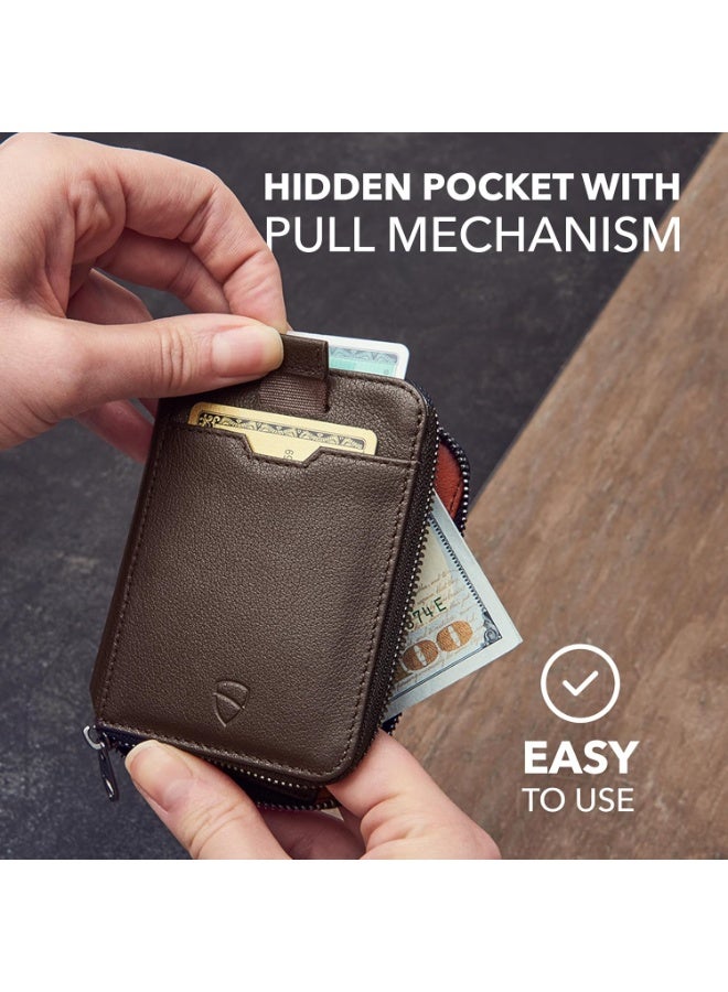 Vaultskin Notting Hill zip wallet with RFID protection (Brown) - Image 4