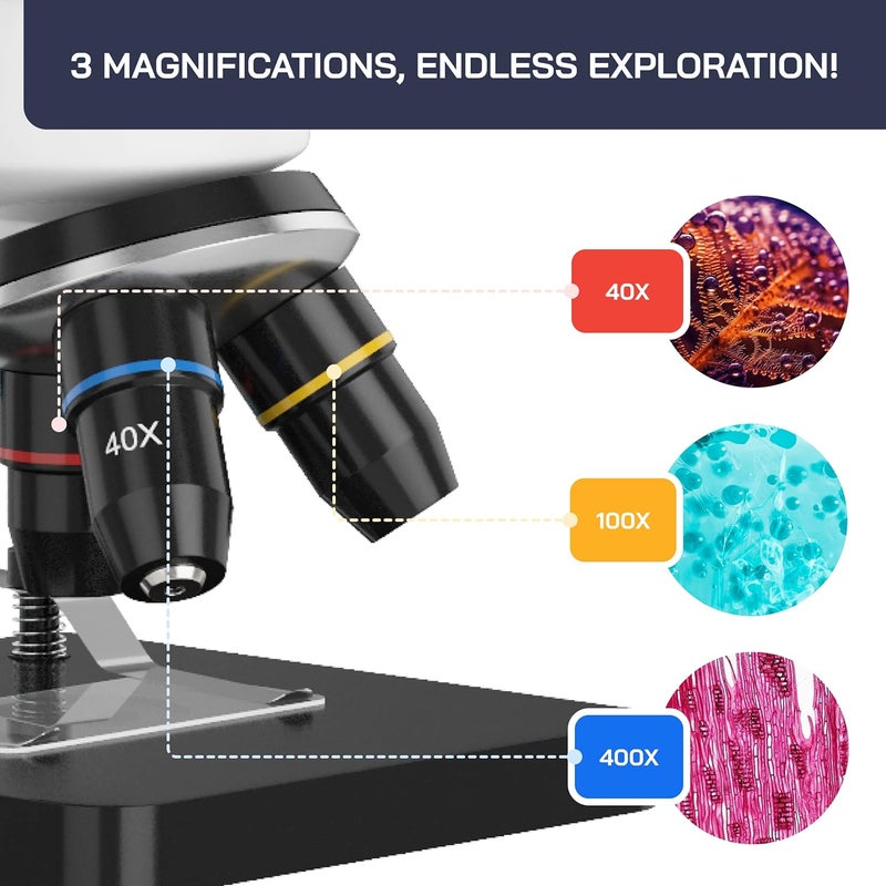 Omano Juniorscope Microscope for Kids – Microscope Kit for Kids 8+ for Science Microscope Experiments – Kids Microscope Kit That Encourage STEM Exploration – Beginner Microscope for Kids 8 and Up. - Image 4
