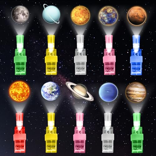 Capoda 30 Pack Finger Lights for Kids Space Themed Party Favors Birthday Decorations Space Goodie Bags Stuffers Glow in The Dark LED Light up Finger Flashlights Toy Gift Bulk Prize Supplies Planet - Image 1