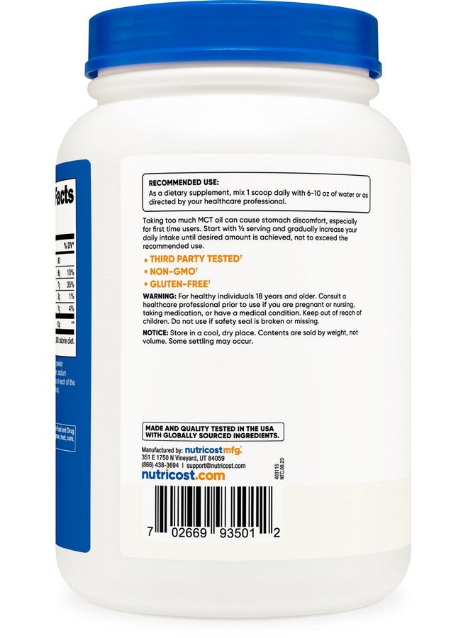 Nutricost Nutricost C8 MCT Oil Powder 2LBS (32oz) - 95% C8 MCT Oil Powder  - Image 3