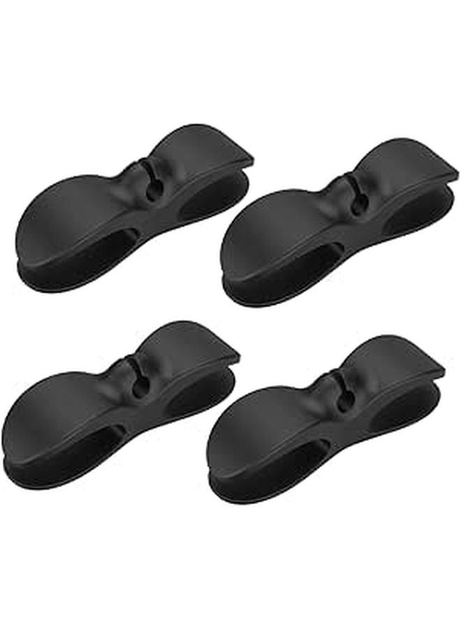 Wall Mount Cable Organizer Clips 4 Pack Black Easy Install For Headphones Power Cords - Image 1