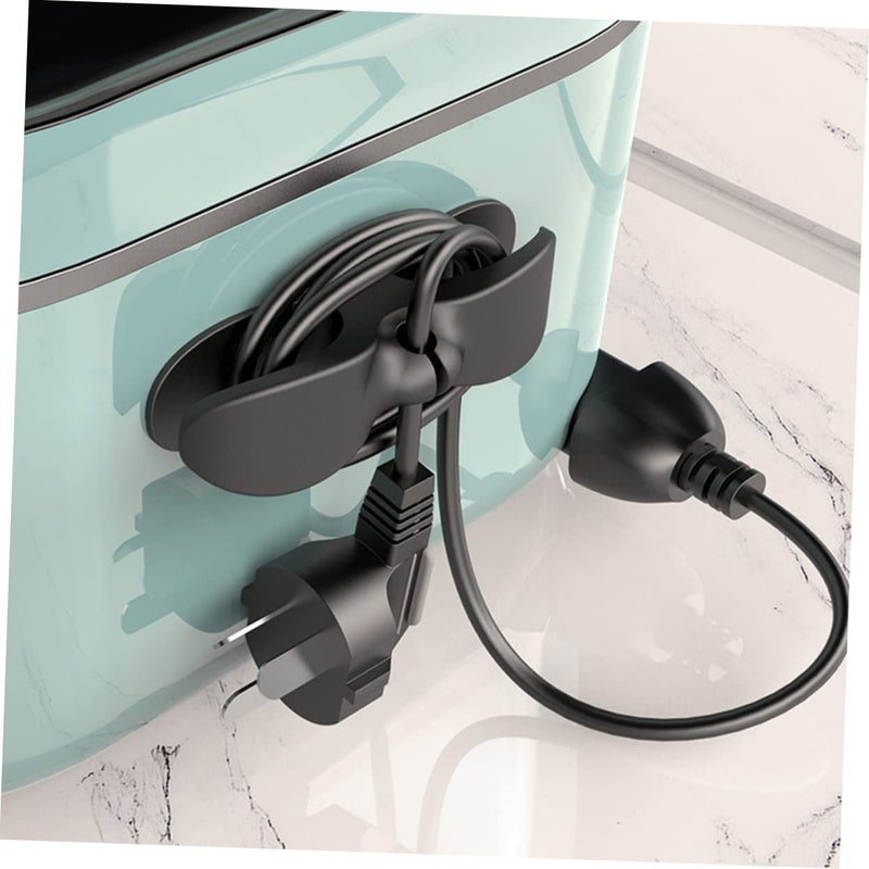 Wall Mount Cable Organizer Clips 4 Pack Black Easy Install For Headphones Power Cords - Image 4