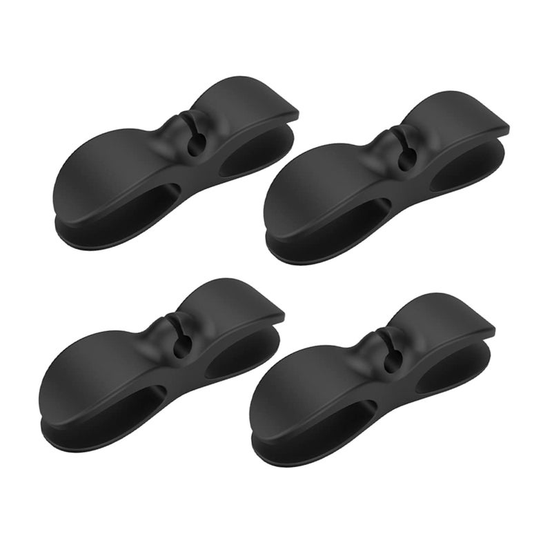 Wall Mount Cable Organizer Clips 4 Pack Black Easy Install For Headphones Power Cords - Image 2