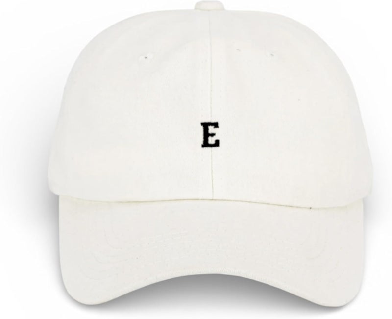 Cotton Baseball Cap, White, Unstructured, Minimalist Style, Adjustable, Curved Brim, Embroidered Detail