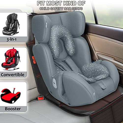 XHYANG Car Seat Protector,2 Pack Automotive Seat Protectors Baby Carseat Pad Waterproof & Durable 600D Fabric for Child Baby Car Seat Mat Vehicle Pet Cover 2 Storage Pockets (Brown) - Image 4
