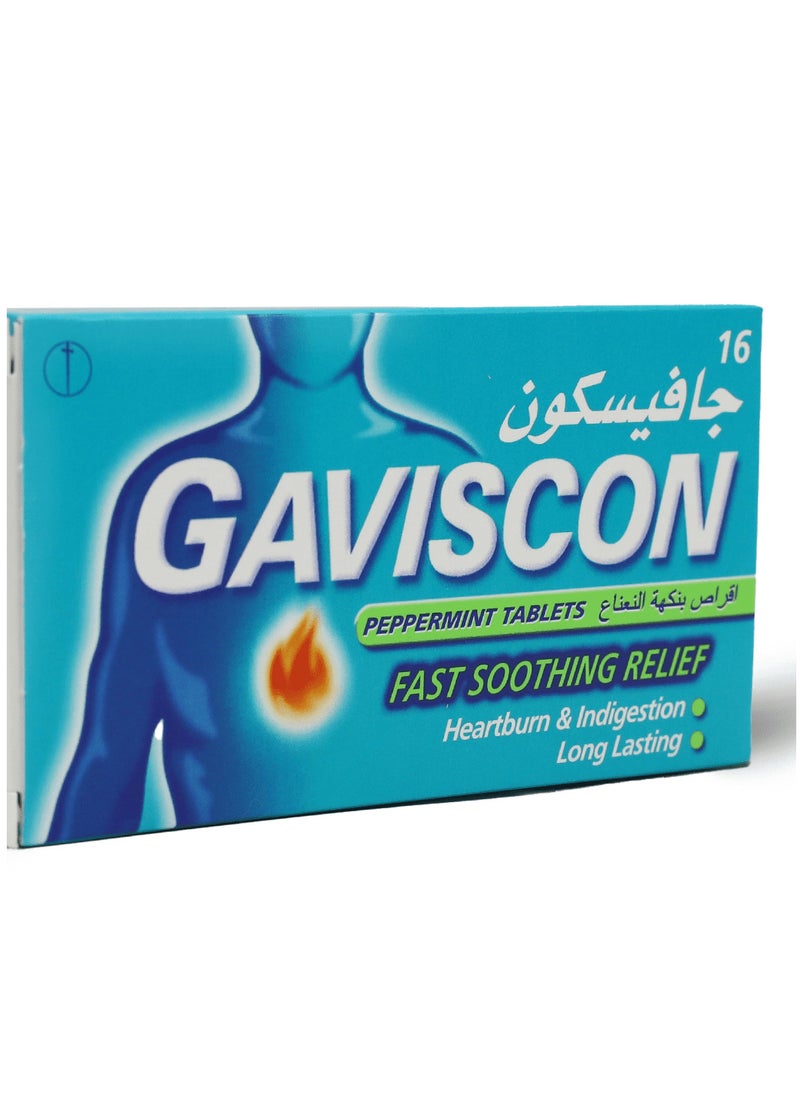 GAVISCON Gaviscon Peppermint Fast Soothing Relief - 16 Tablets  - Image 2