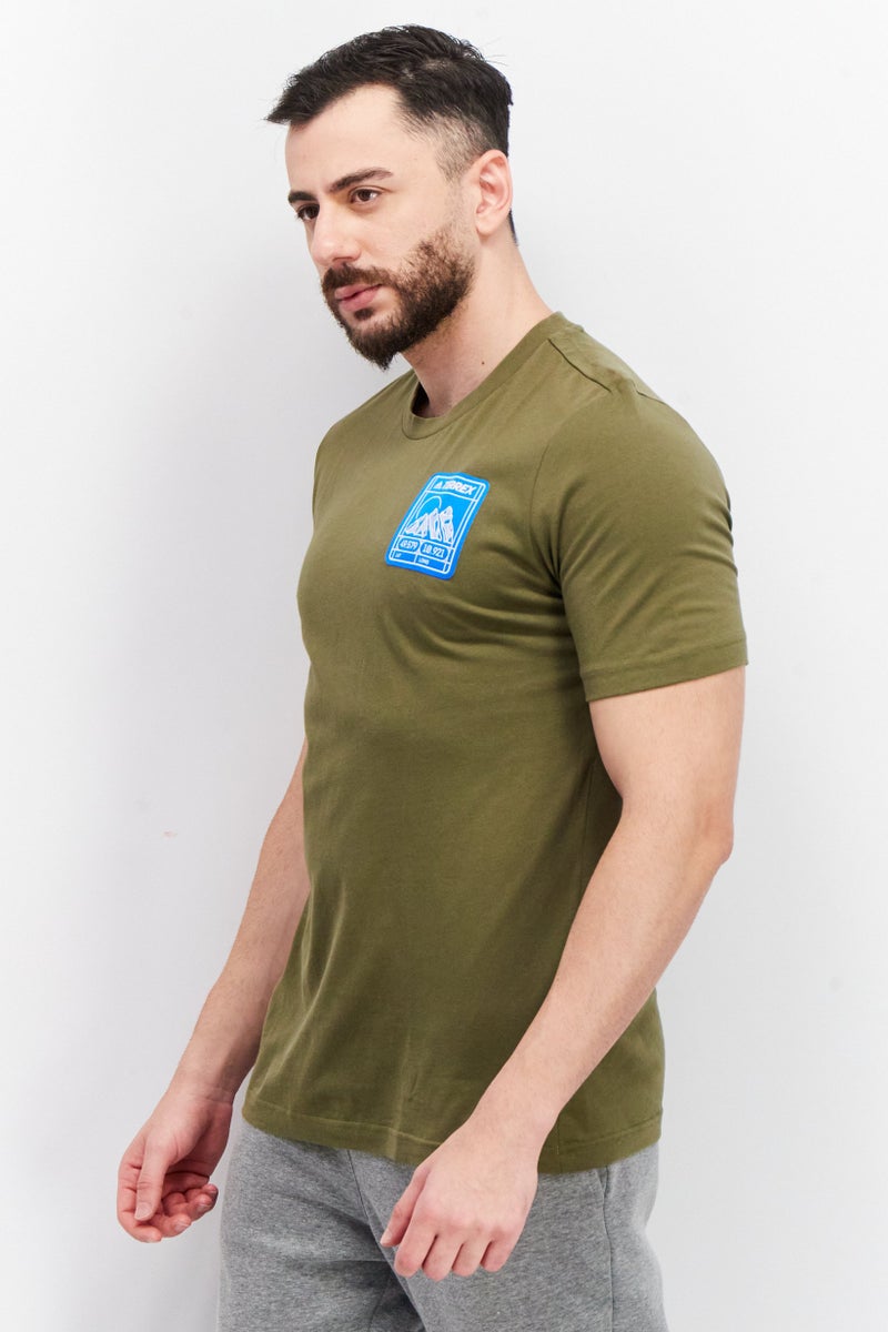 Adidas تي شيرت رجالي بأكمام قصيرة و ياقة دائرية، زيتوني - Image 2