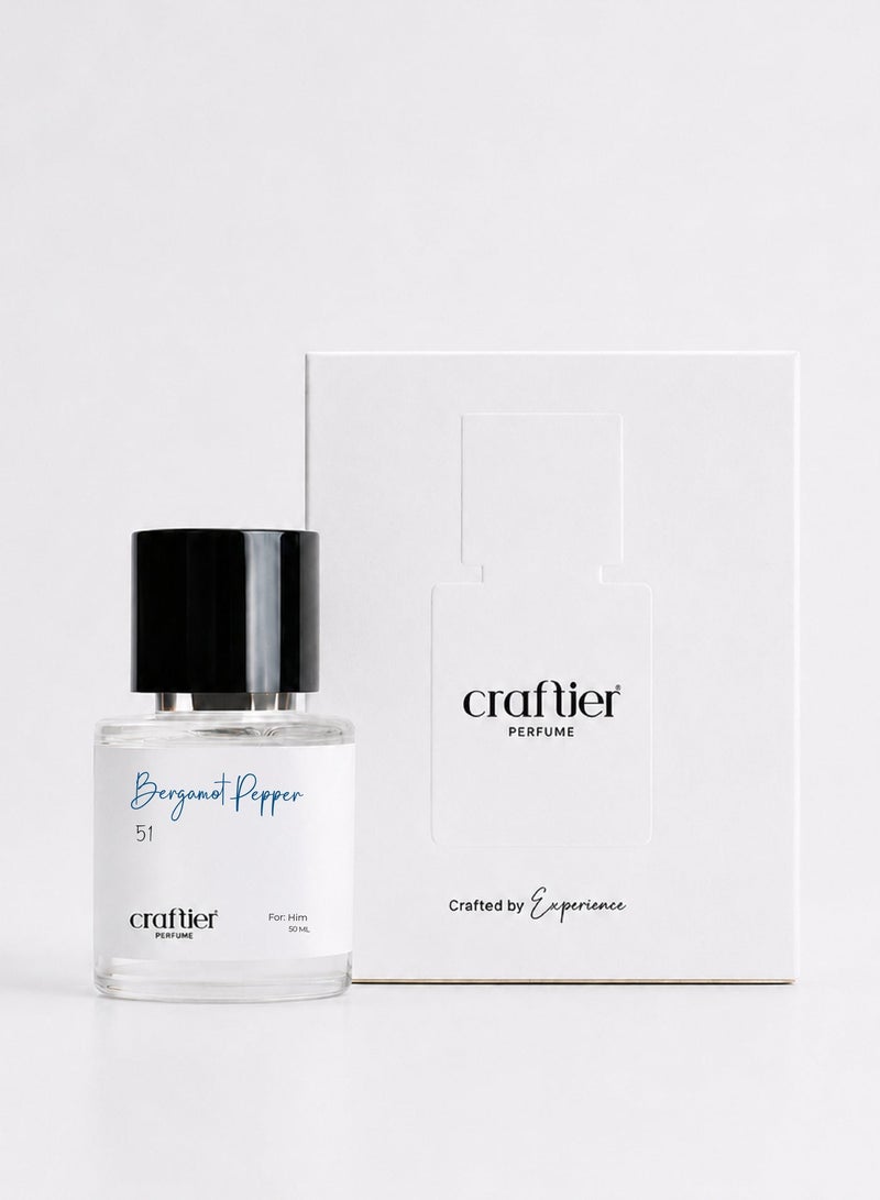 Craftier Perfume BERGAMOT PEPPER - Inspired of-SAUVAGE, Eau De Parfum for Men - 50ml, Long Lasting Spicy Fragrance Upto 48 Hrs, Travel Size Men's Perfume - Image 2