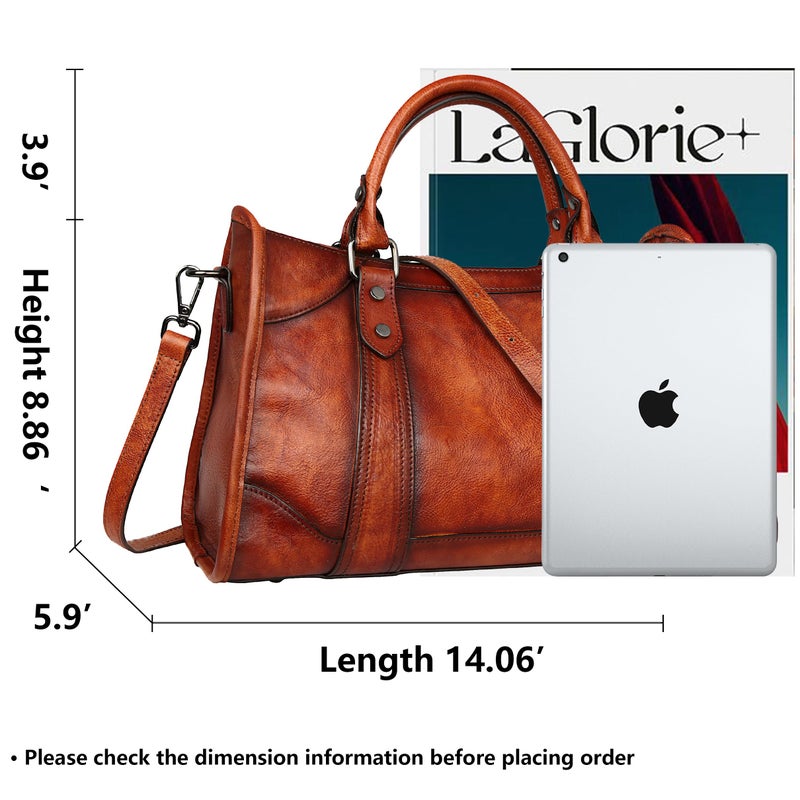 Iswee حقائب إيسوي البنية للنساء حقيبة ساتشيل حقيبة كتف حقيبة توت جلدية حقيبة كبيرة عبر الجسم حقيبة هوبو للسيدات حقيبة عتيقة (بني داكن) - Image 4