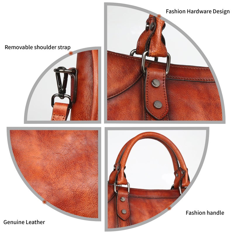 Iswee حقائب إيسوي البنية للنساء حقيبة ساتشيل حقيبة كتف حقيبة توت جلدية حقيبة كبيرة عبر الجسم حقيبة هوبو للسيدات حقيبة عتيقة (بني داكن) - Image 5