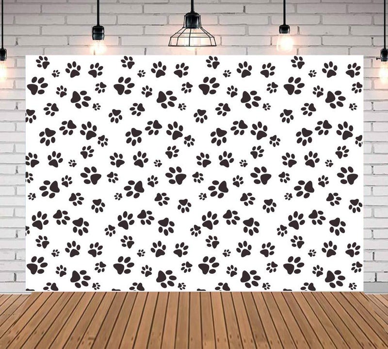 Qian Cartoons Puppy Dog Paw Theme Photography Backdrops Kids Boys Birthday Party Banner Photo Background Newborn Baby Shower Candy Cake Table Decor Photobooth Props 5x3ft Vinyl - Image 3