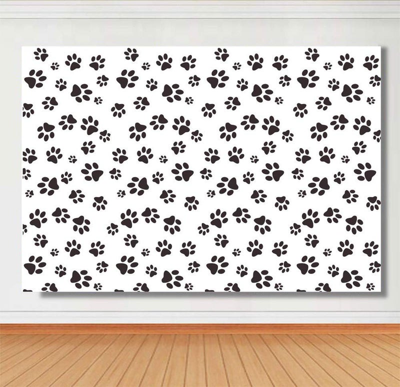 Qian Cartoons Puppy Dog Paw Theme Photography Backdrops Kids Boys Birthday Party Banner Photo Background Newborn Baby Shower Candy Cake Table Decor Photobooth Props 5x3ft Vinyl - Image 2